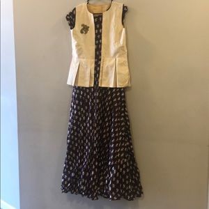 - Brown Anarkali with jacket